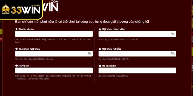 3 bước đăng ký 33Win