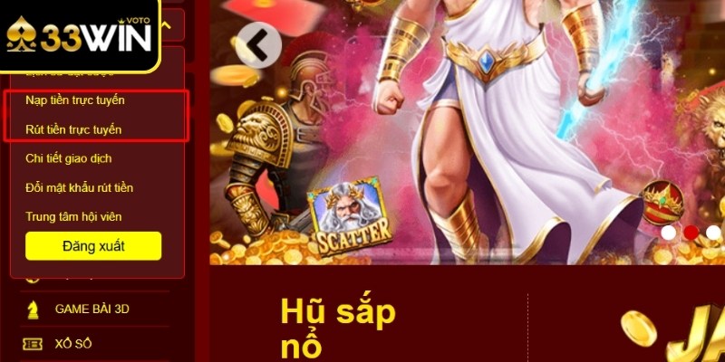 Nạp rút tiền 33Win thao tác đơn giản dễ thực hiện