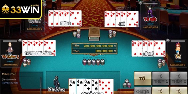 Thứ tự mạnh yếu bài xì tố 33Win